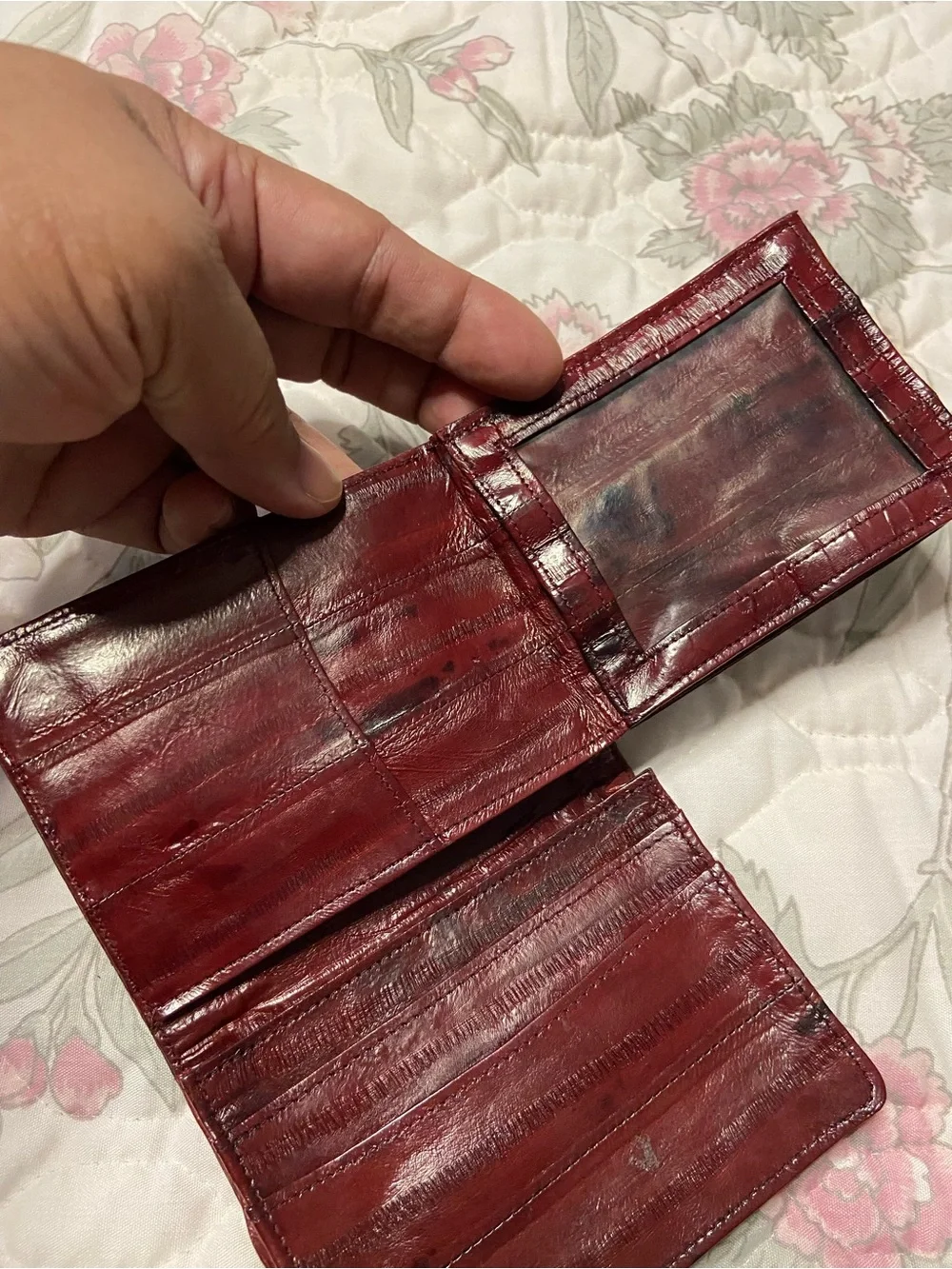 OxBlood TriFold ELL SKIN Wallet